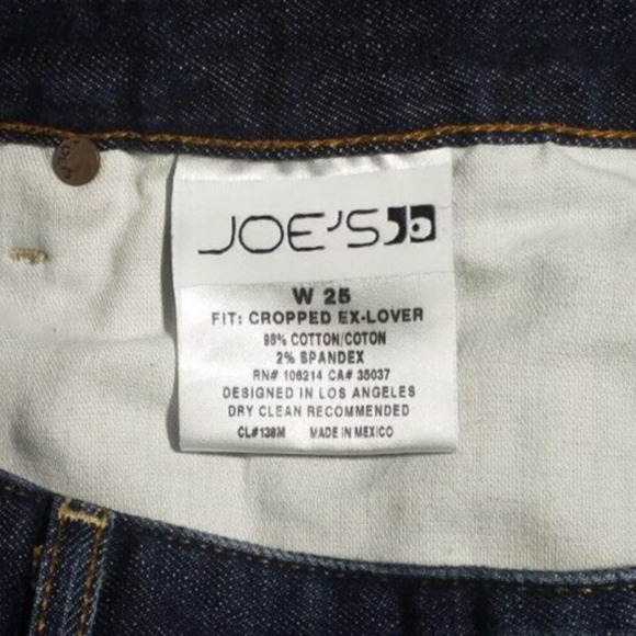 Joe's Jeans Womens Ex Lover Distressed Slim Crop Blue Denim Jeans Mid Rise Sz 26 - Picture 4 of 5